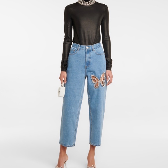 Area Embellished cutout high-rise straight jeans - Picture 2 of 7
